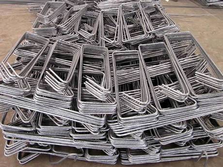 some bended rebars placed in the storehouse